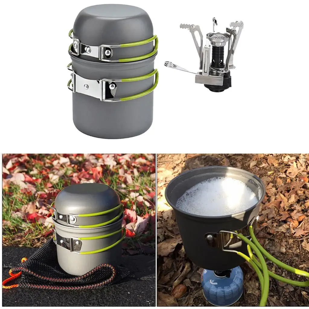 Outdoor Cookware Mess Kits Non-Stick  Bowl Compact Utensil