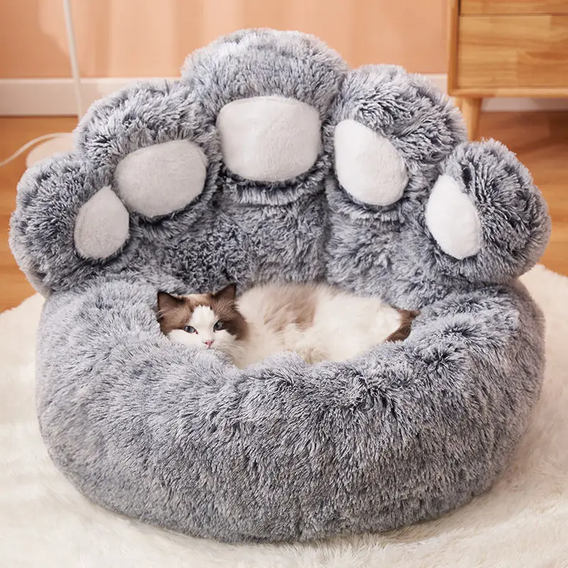 Here is a cat in the Calming Pet Bed. The cat seems pretty relaxed.