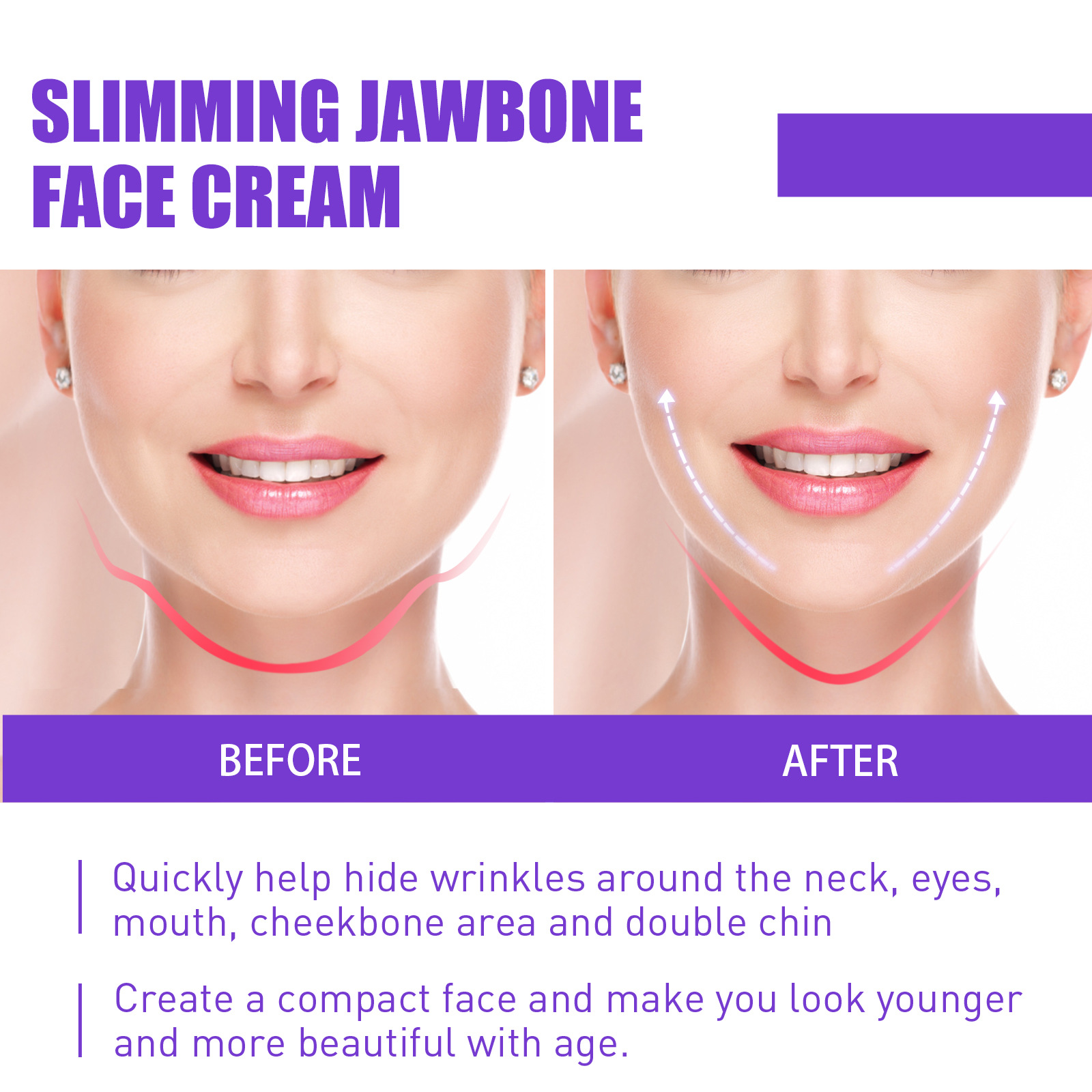 Best of V-Shape Slimming Cream Firm Face-lift Removal Double Chin Eliminate Masseter Muscle Tighten Two-Mandibular Line Anti-aging Cream Reviews & Tips - Image 6