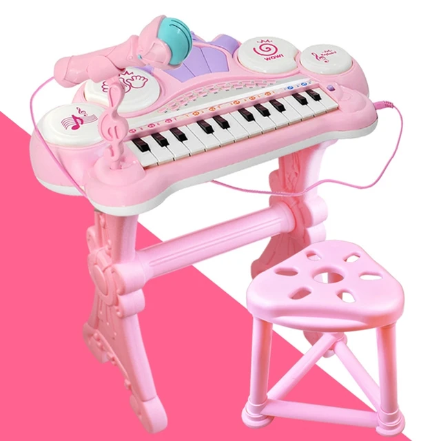Piano teclado infantil sons eletronico 32 teclas 12 musicas keyboard  eletronic