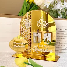 Acrylic Ramadan Countdown Calendar with Base Mubarak Islam Advent Gifts Ramadan Home Desktop Decora Countdown Numbers Calendar