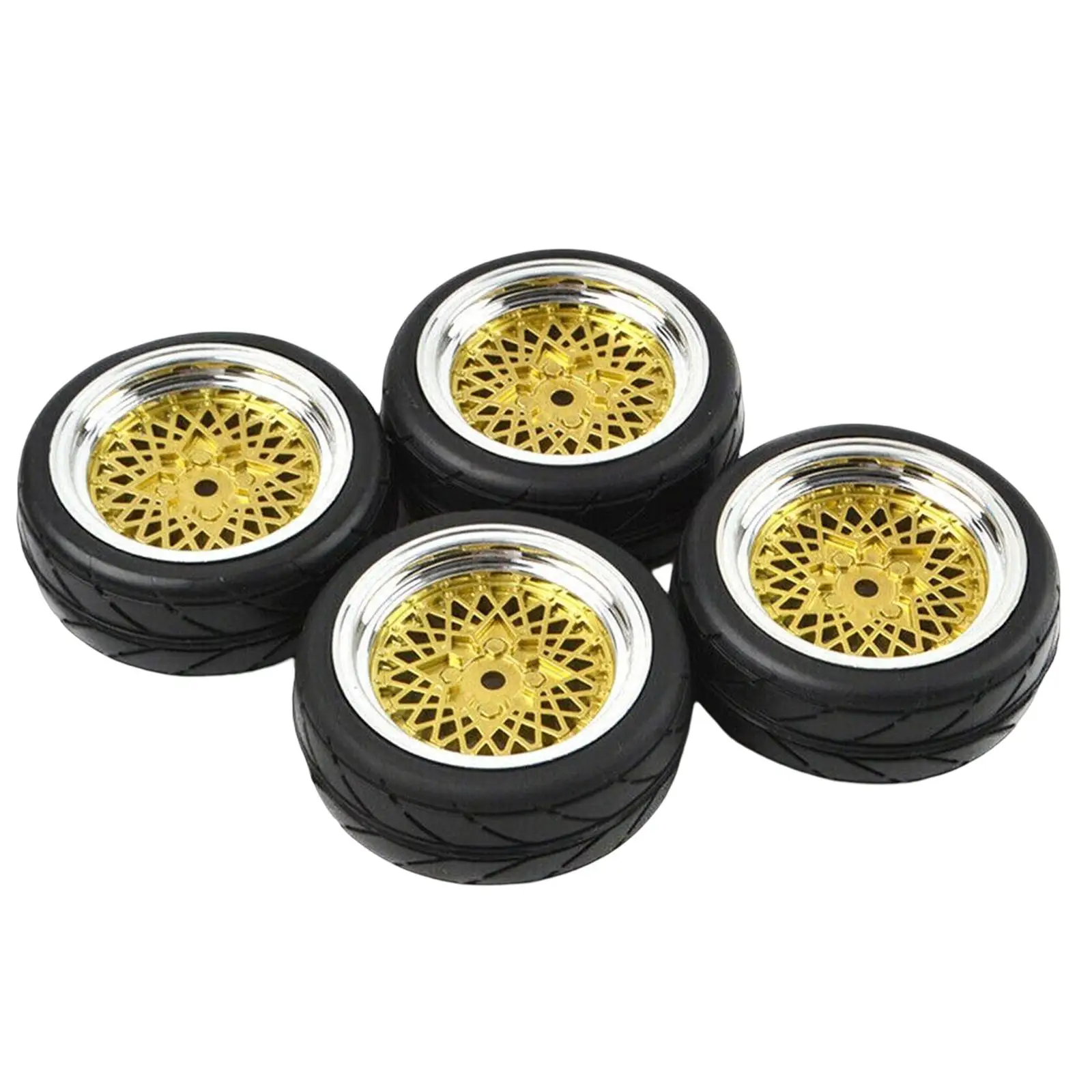 4Pcs 1:10 RC Wheel Rim and Tires Upgrade for HSP Remote Control Car Model Buggy Vehicles Trucks