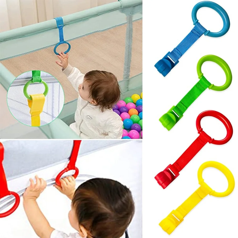 Baby Strollers best of sale 1PC Pull Ring for Playpen Baby Crib Hooks General Use Hooks Baby Toys Pendants Bed Rings Hooks Hanging Ring Help Baby Stand baby stroller accessories hooks