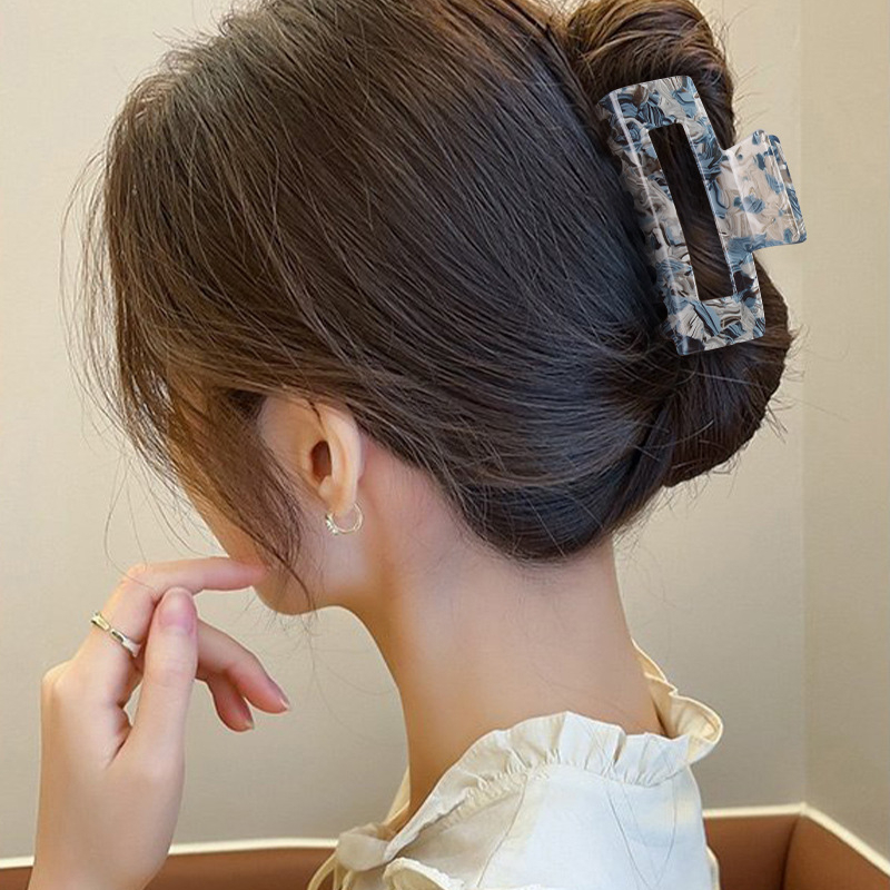 2023 Acetat frauen Haar Clips Hohl Bunte Krabben Klaue Haarnadel Mädchen Haarspange Mode Koreanische Haar Zubehör 7,5 cm – Detail 7