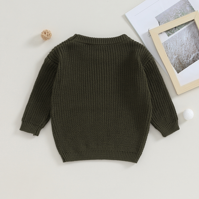 Focus norm 5 Farben Herbst Winter Kleinkind Baby Mädchen Strick pullover Langarm Brief Stickerei Pullover Strickwaren Outwear 0-24m – Detail 5