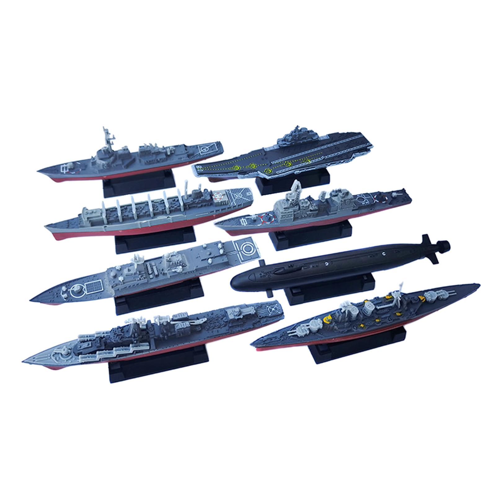 8x Aircraft Model Educational Toys Navy Ship Plastic Model Warships Ship Kits for Girls Kids Adults Boys Birthday Gifts