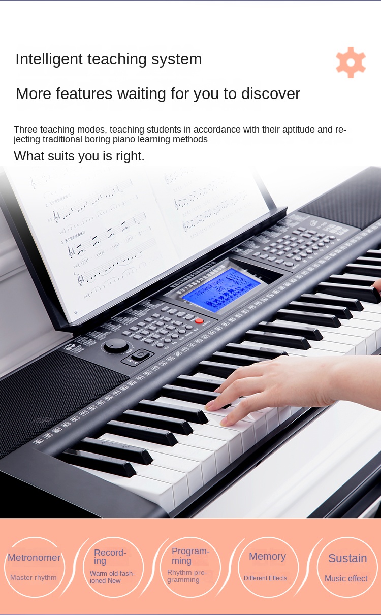 Title 21, Musical Keyboard Midi Controller 61 Keys Wirele...