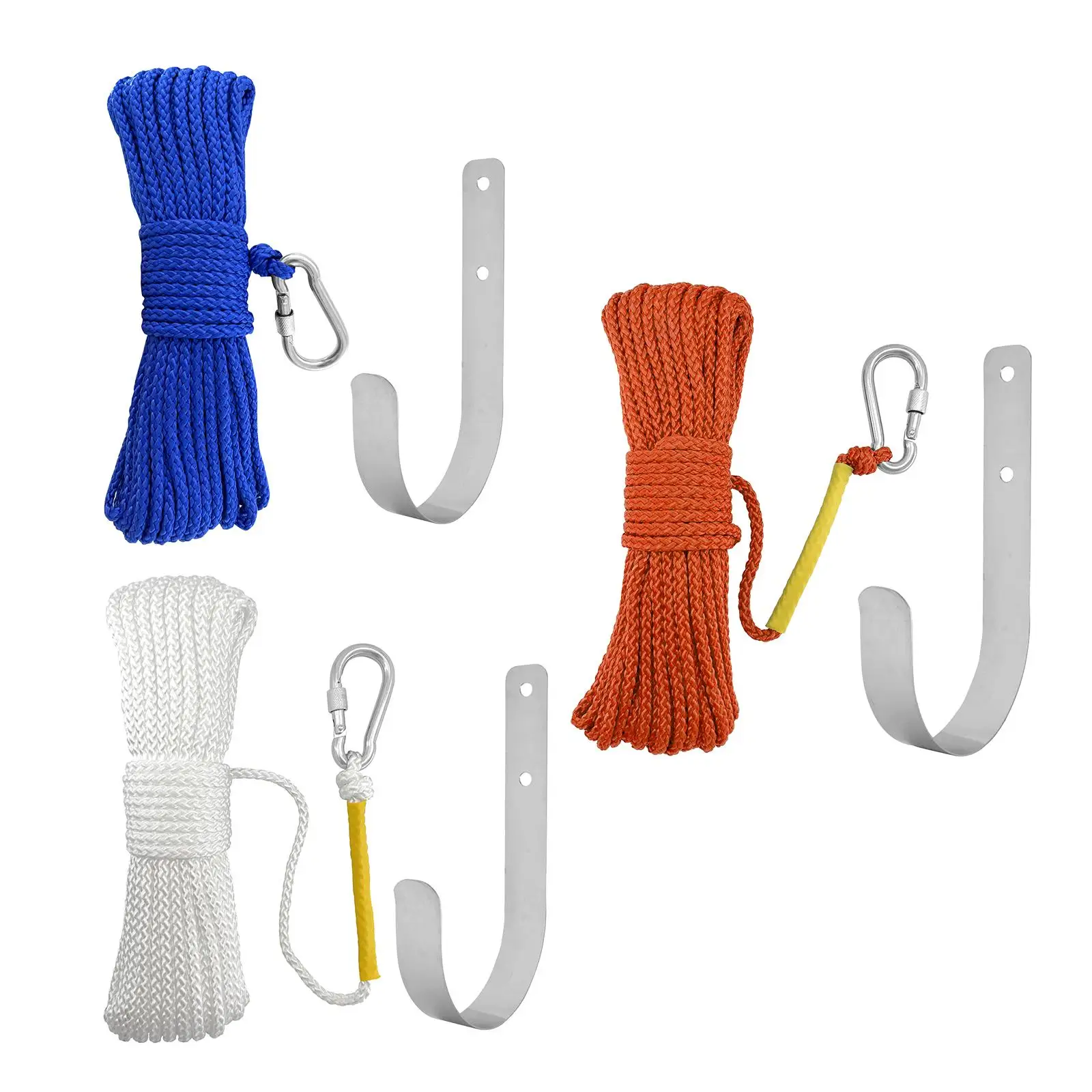 Fishing Nylon Rope Set with Spring hook for Magnet Fishing Hiking