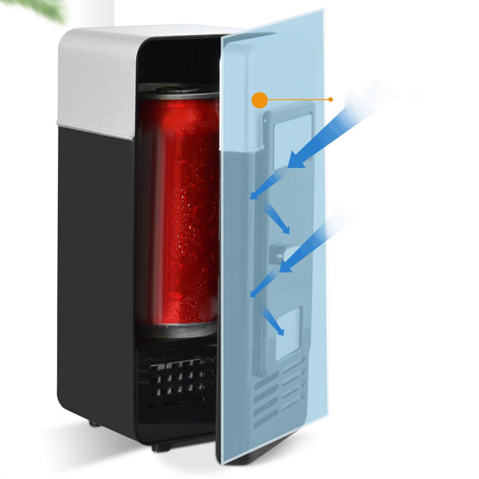 USB Mini Car Refrigerator Compact Fridge Bar Cooler Portable Warmer Heater Accessories for 1 Can Dorm Desktop Beverage Can Home