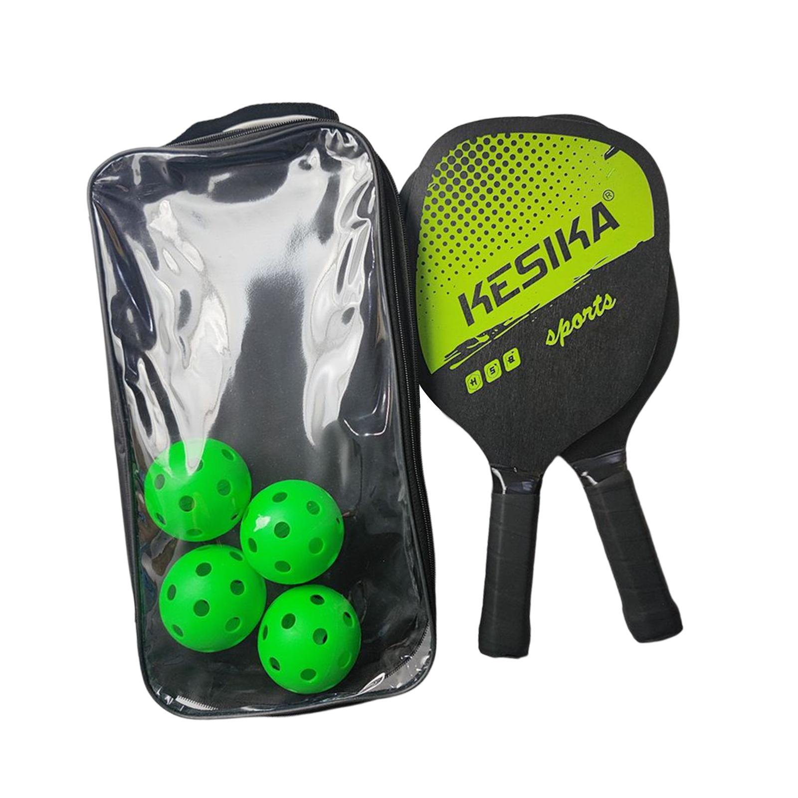 Professional Pickleball Paddles Set Rackets 4 Balls Storage Bag with Comfort Grip Lightweight for Adults Outdoor Men Training