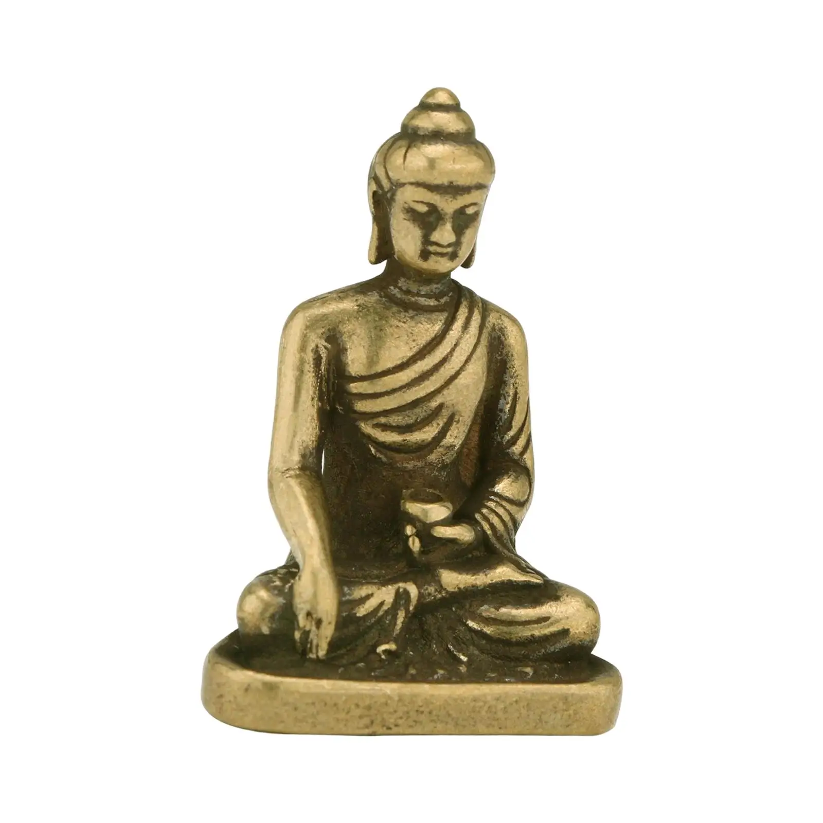 Meditation Buddha Statue Copper Sitting Figurines Buddhism Gifts for Desktop