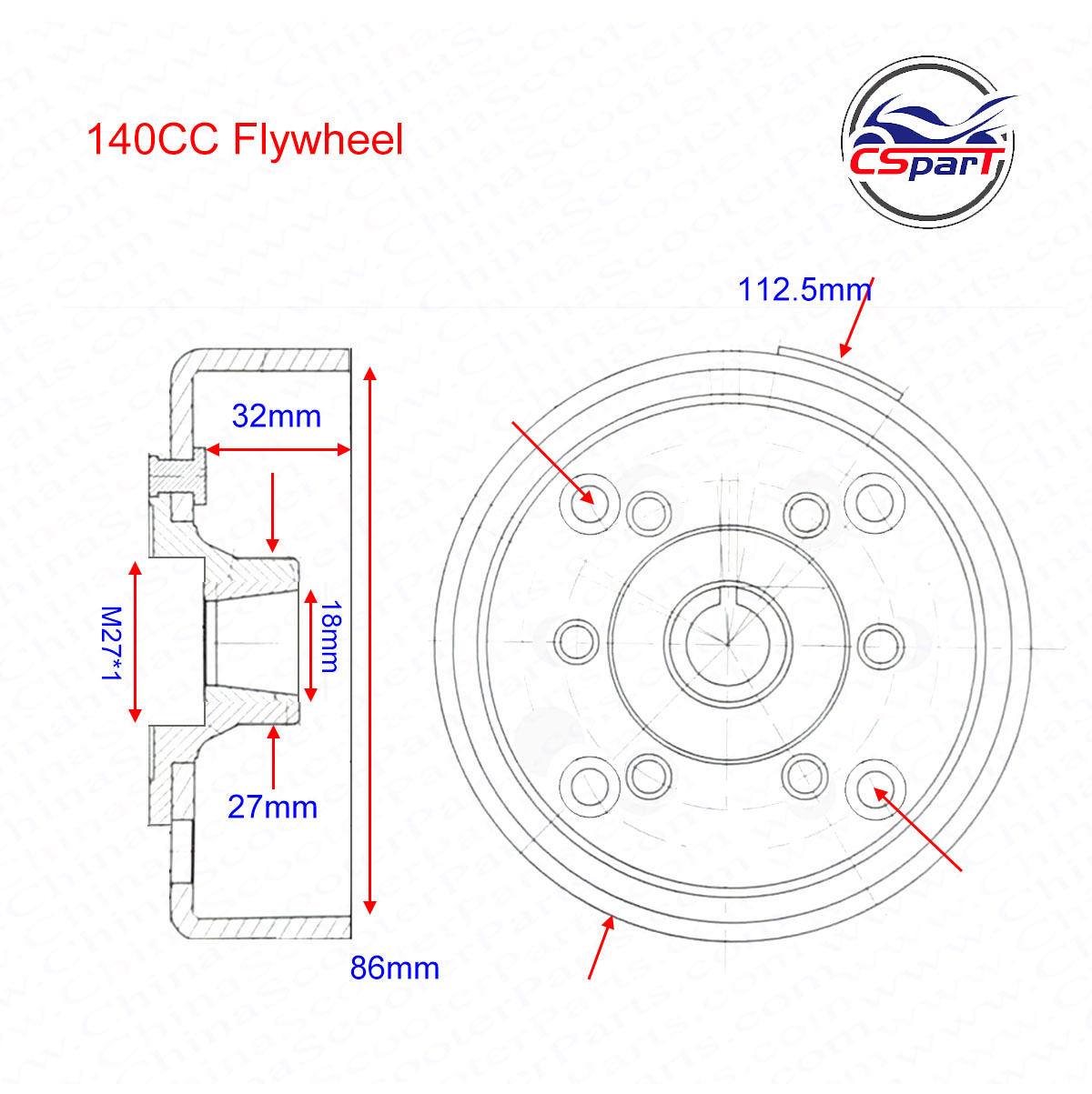 Магнитный маховик ротора Lifan 1P55FMJ 140CC XMoto Kaya Apollo Запчасти для  грязевого питбайка | AliExpress