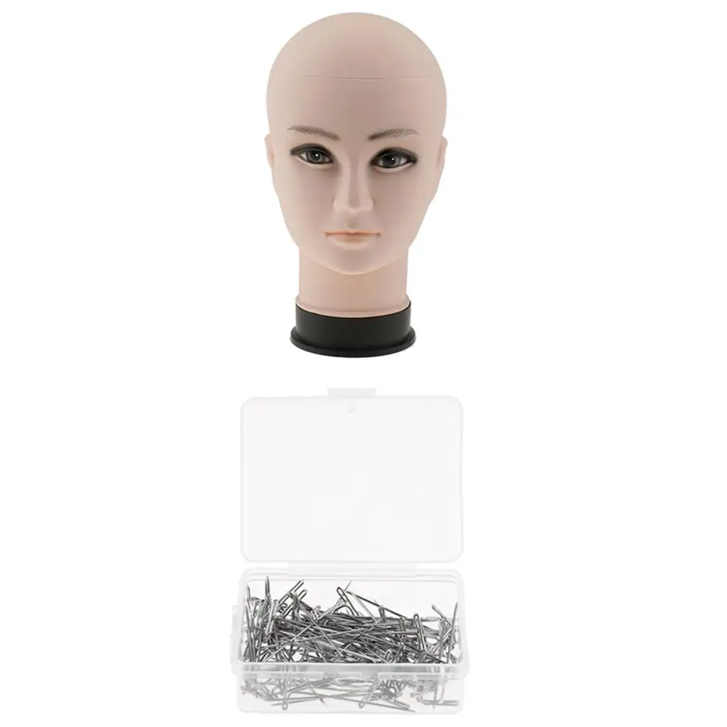 T-pins and Bald  Head Manikin Model Stand for Holding Sewing  Extensions