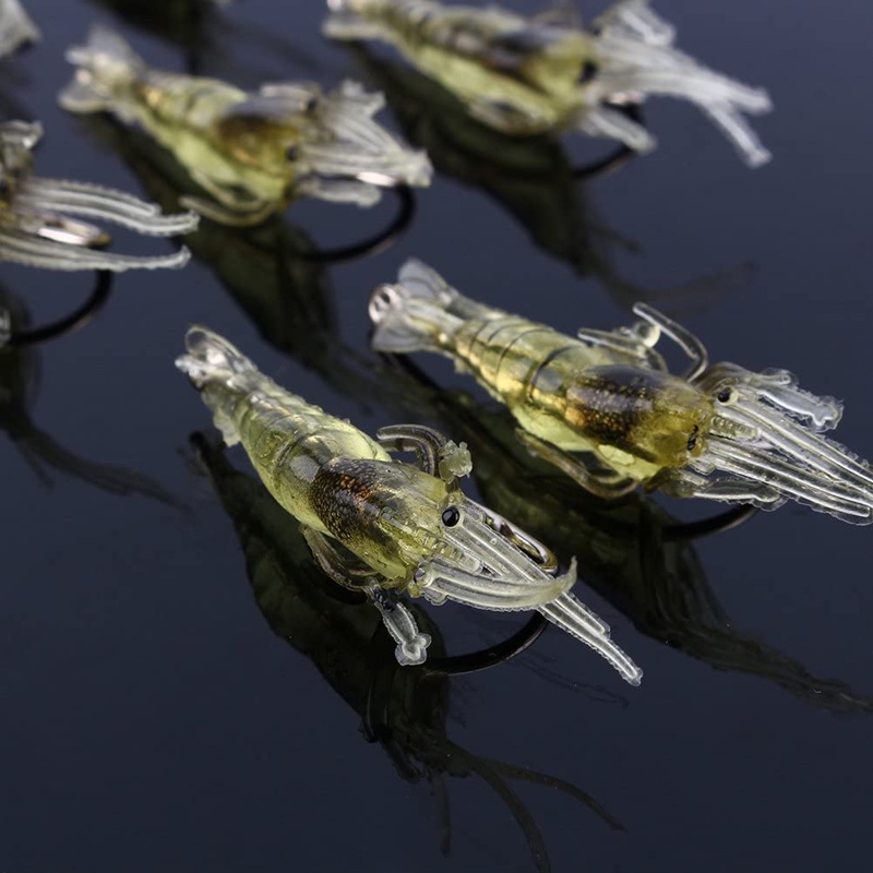 10pcs Soft Shrimp Shaped Fishing Lure With Hook, Bait Kit For Outdoor, Fishing Accessories