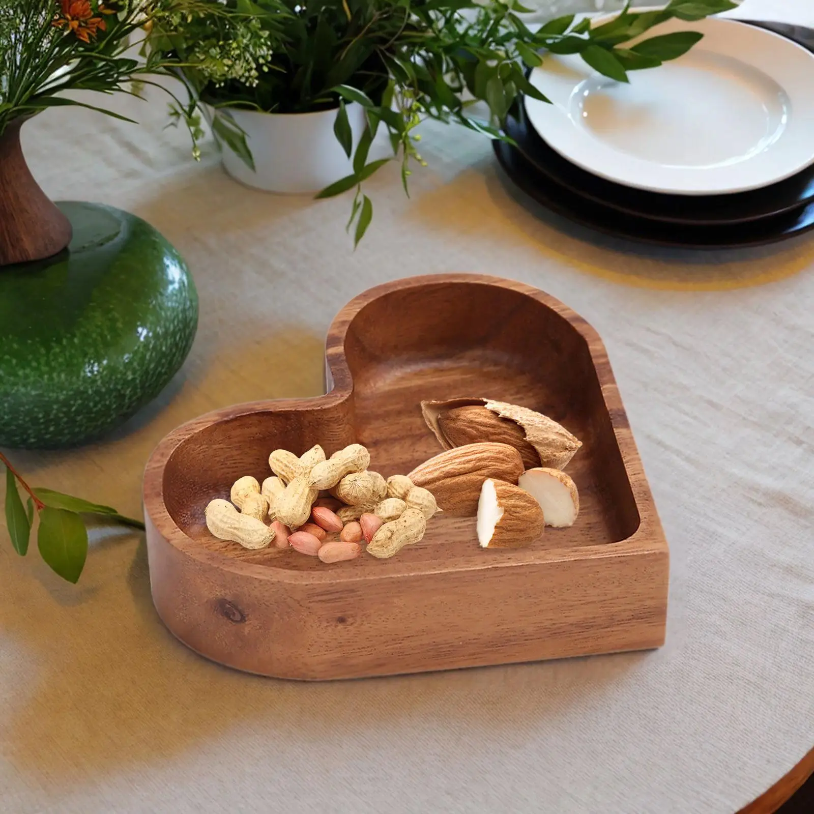 Wood Serving Tray Stylish Household for Food, Ottoman, Party Desk Topper Dessert Tray Dried Fruits Tray Housewarming Gift