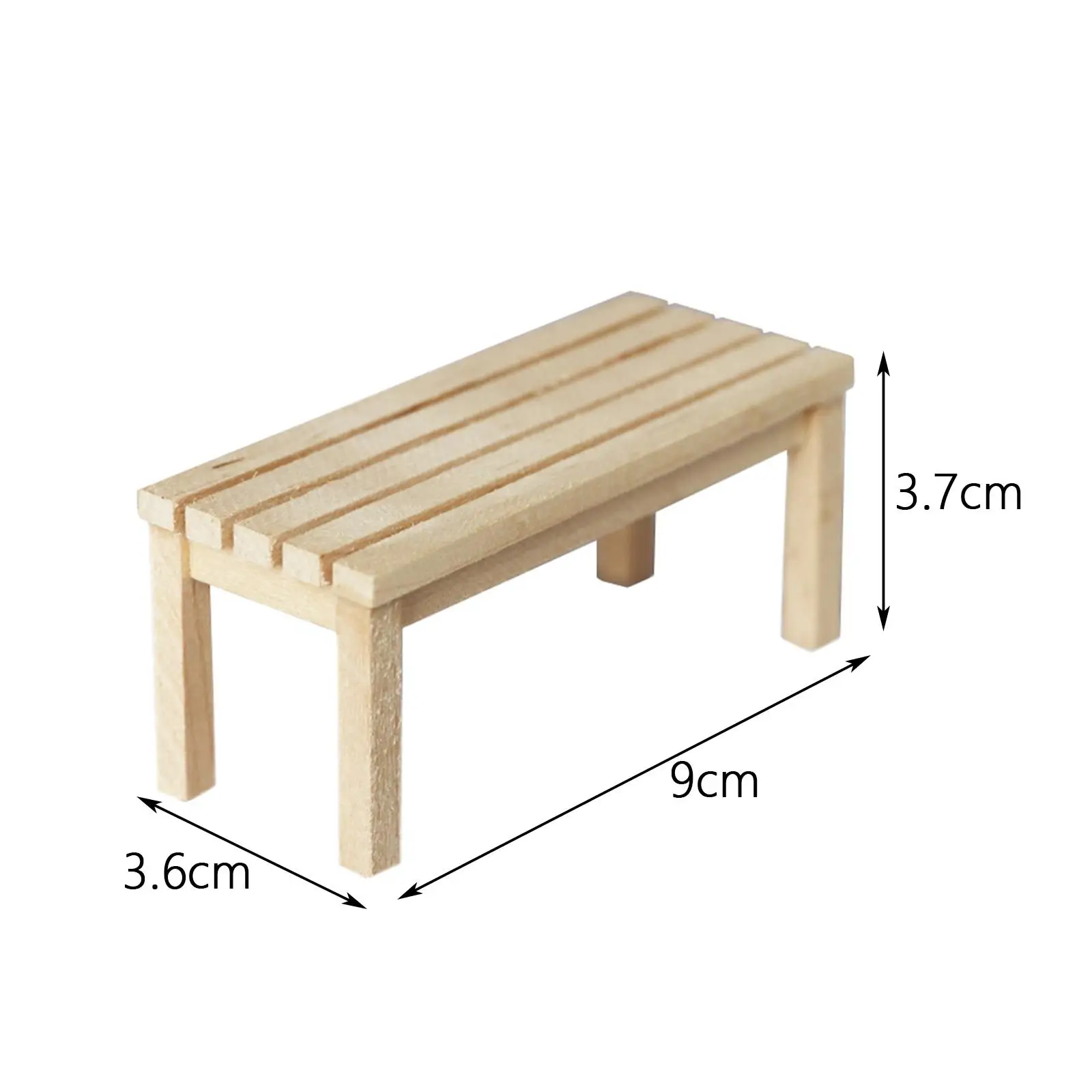 Dollhouse Bench DIY Scene Model Photo Props Miniature Dollhouse Decoration Accessories for Living Room Dining Room Garden Decor