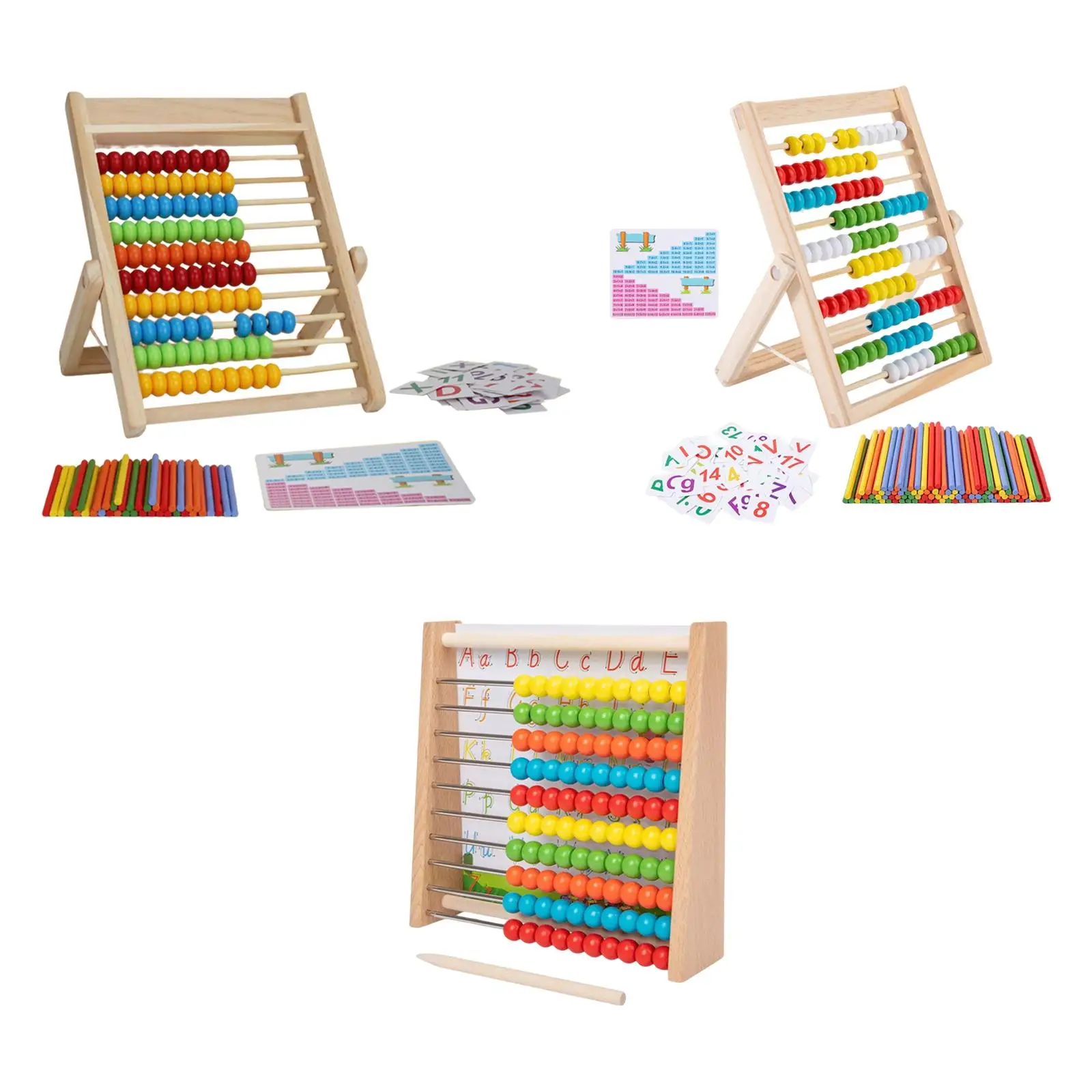 Wooden Abacus Educational Counting Frames Toy 10 Rows Abacus Montessori Gifts Educational Toys for Children Girls Toddlers Gifts