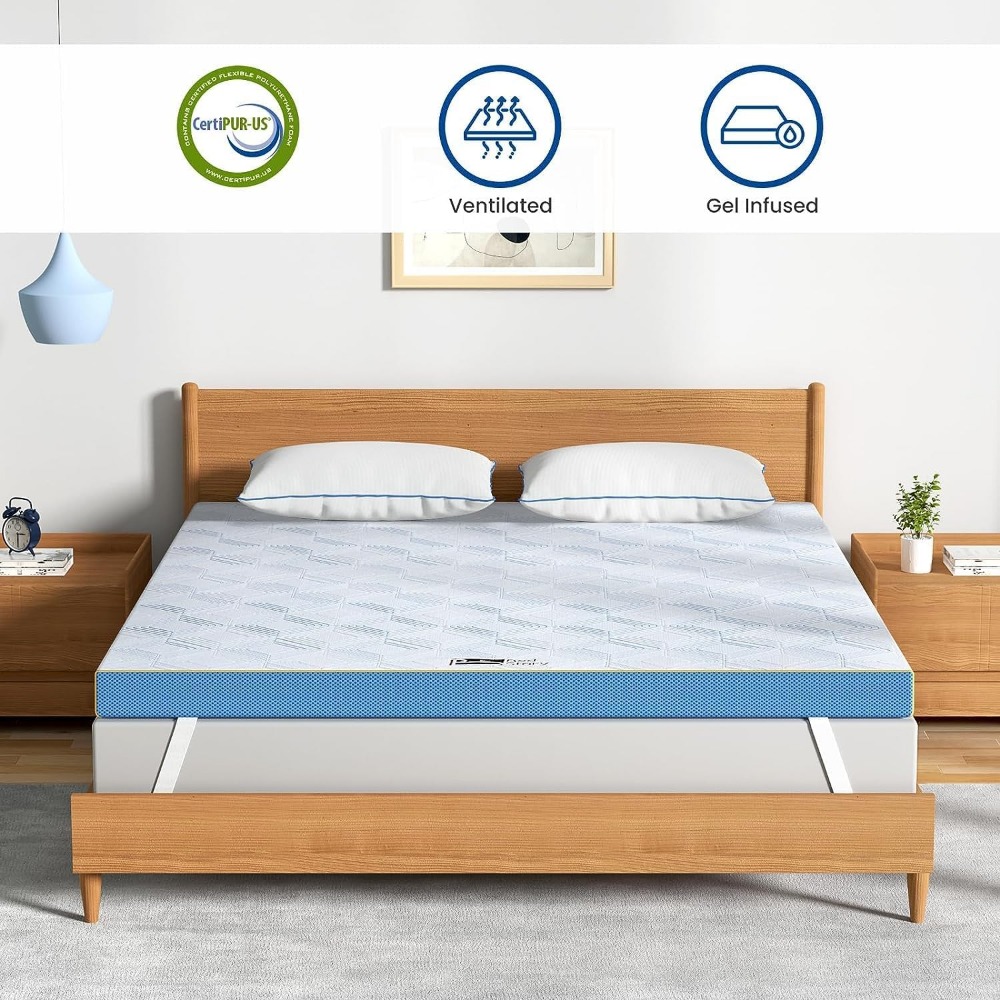 Description Picture 3 of itemBedStory . Mattress Topper, 3 inch Memory Foam Mattress Topper, Cooling Gel-Infused Firm Bed Topper with Anti-Slip