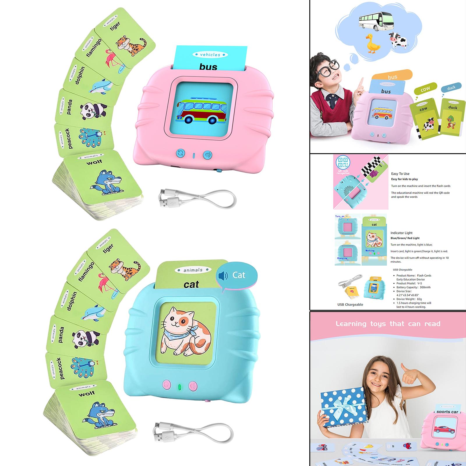 224Pcs Flash Cards Education Machine Sight Words Interactive Toys Musical 12 Themes for Preschool Kindergarten Age 2-6 Toddlers