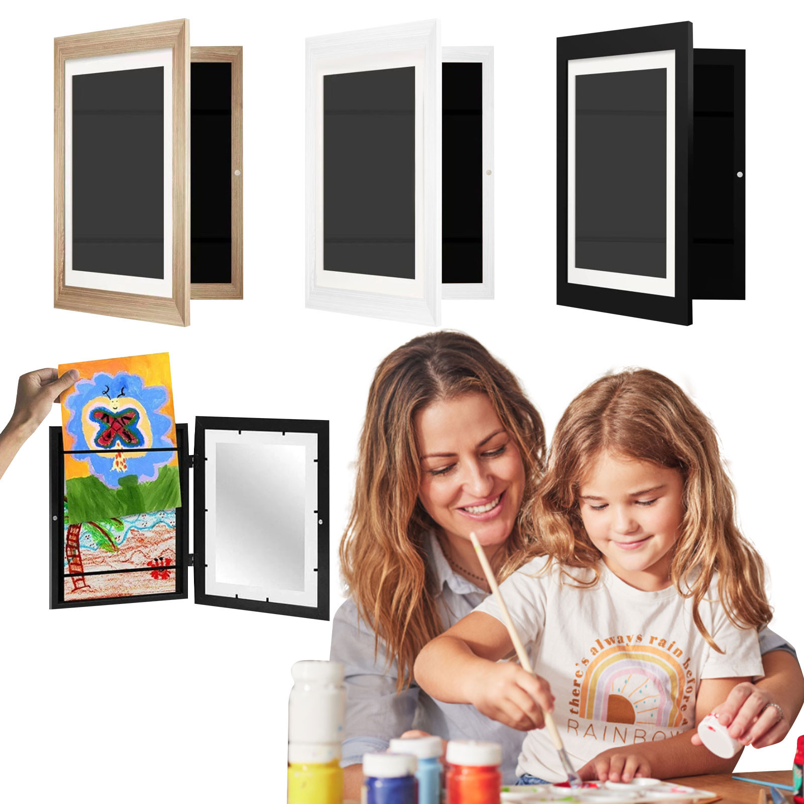 Title 1, Art Picture Frame-hinged Front Opening Changeab...