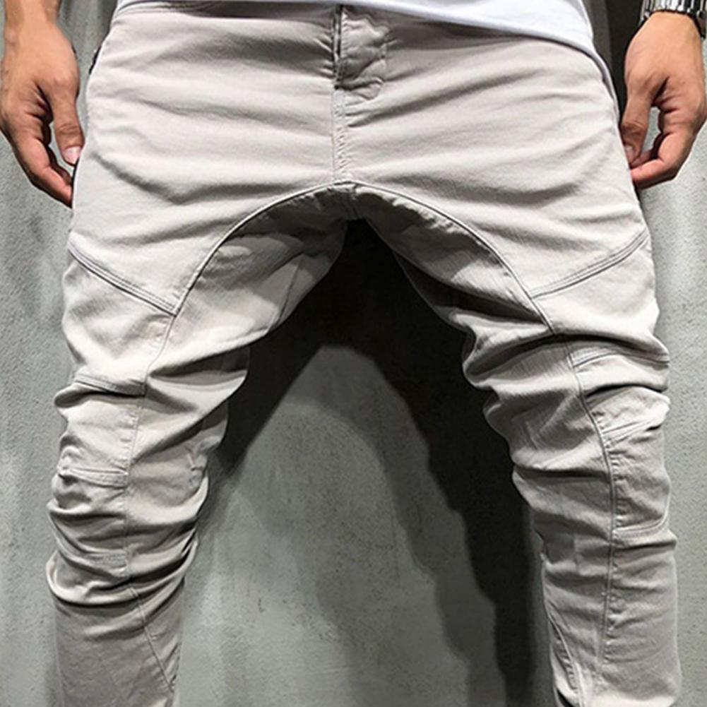 Elastic Waist Slim Hip-hop Sports Men Pants Pencil Multi Pockets Harem Joggers Pants Streetwear_voghion.com