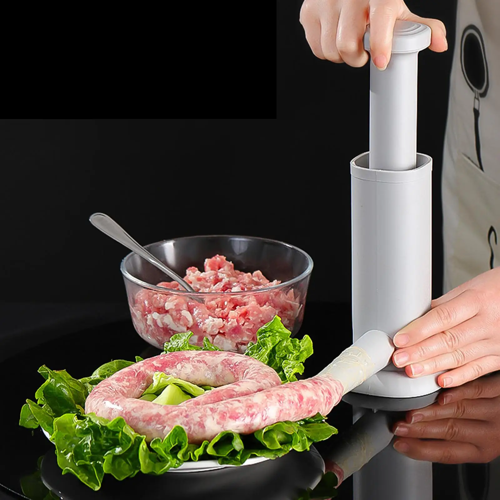 2 in 1 Manual Sausage Stuffer Salami Maker Sausage Filling Machine with Stuffing Tubes Vertical Sausage Maker Sausage Maker Tool