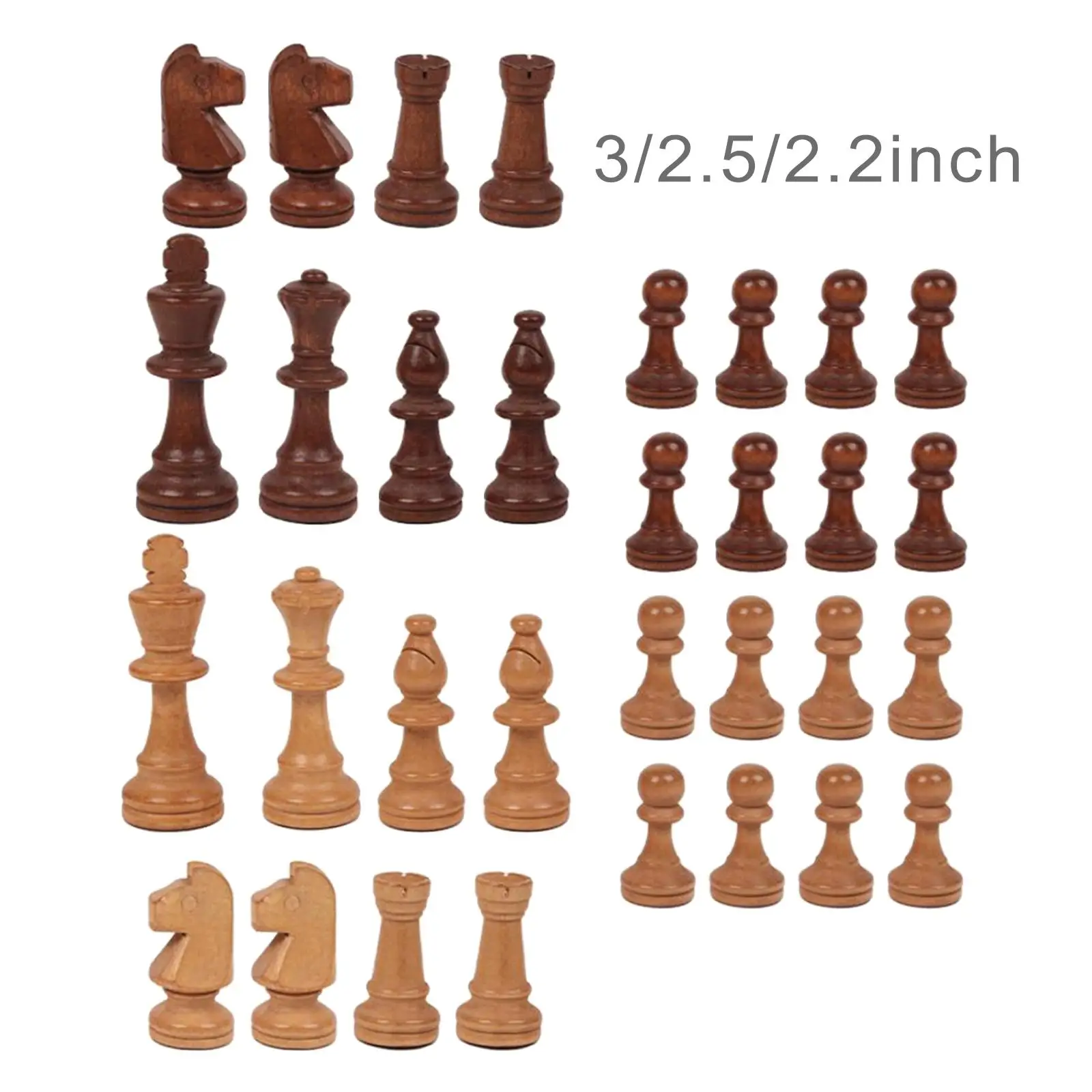 32Pcs Wooden Accessories International Chess Set Chess Pieces  Child