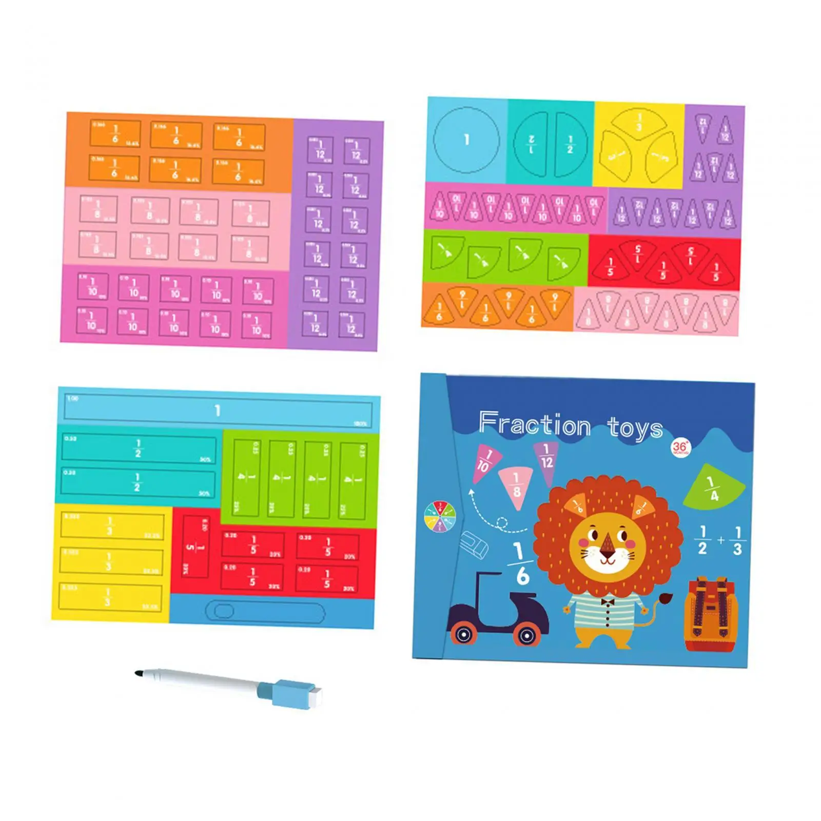 Fraction Learning Math Toys Fraction Circles with Percentages for Sensory