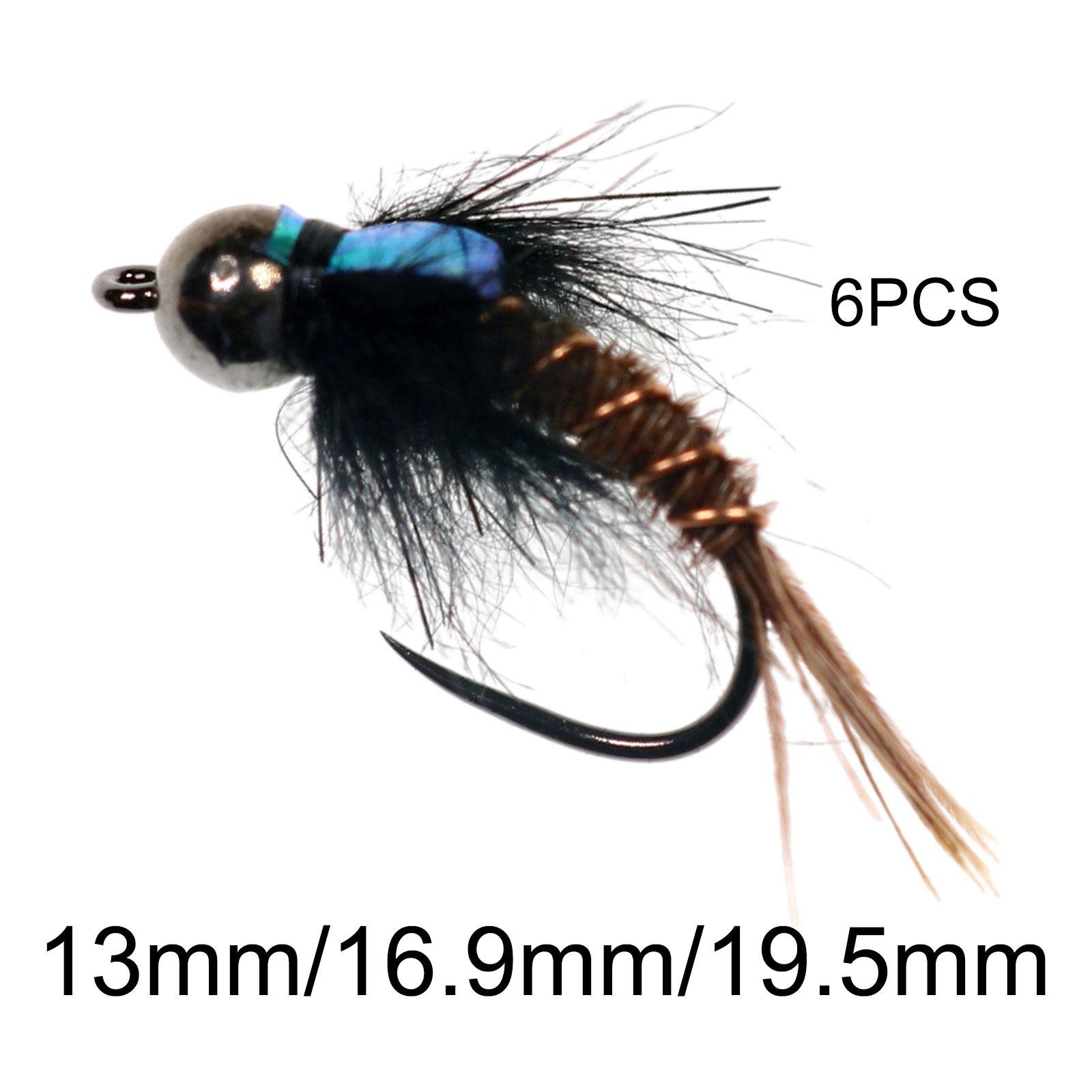 #8 #10 #12 Multi 6 Pieces Emulational Flash Back Pheasant Tail Biomimetic Fishing Lures Fishing Lure Trout Fishing for Outdoor