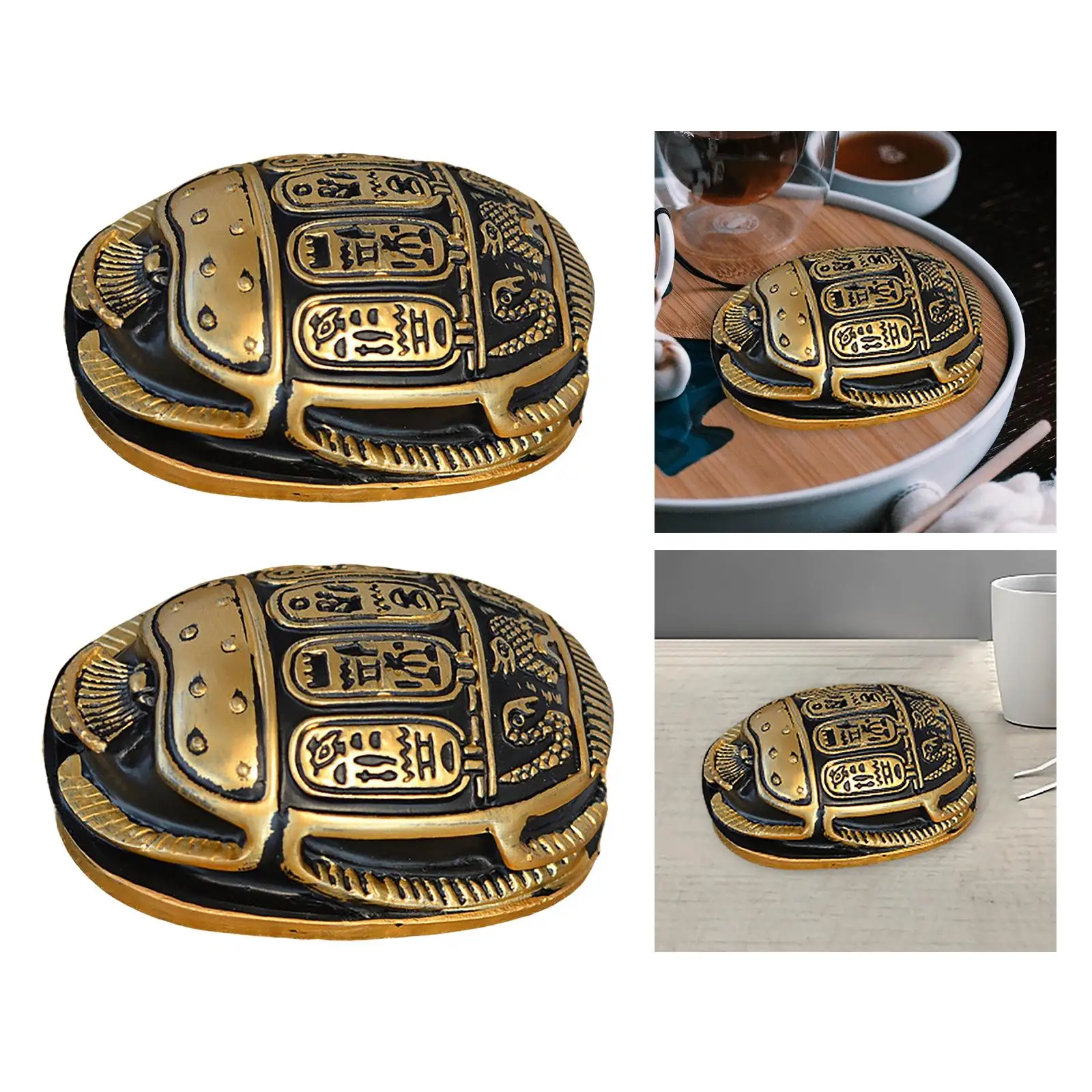 Classical Egypt Scarab Ornament Beetle Sculpture Adornment Craft Statue Resin