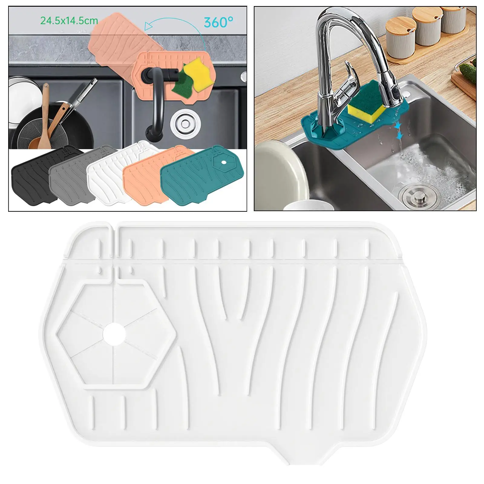 Multipurpose Faucet Drain Pad Durable Kitchen Supplies Practical Foldable Sink Splash Mat for Sundries Bathroom Sponge Rag