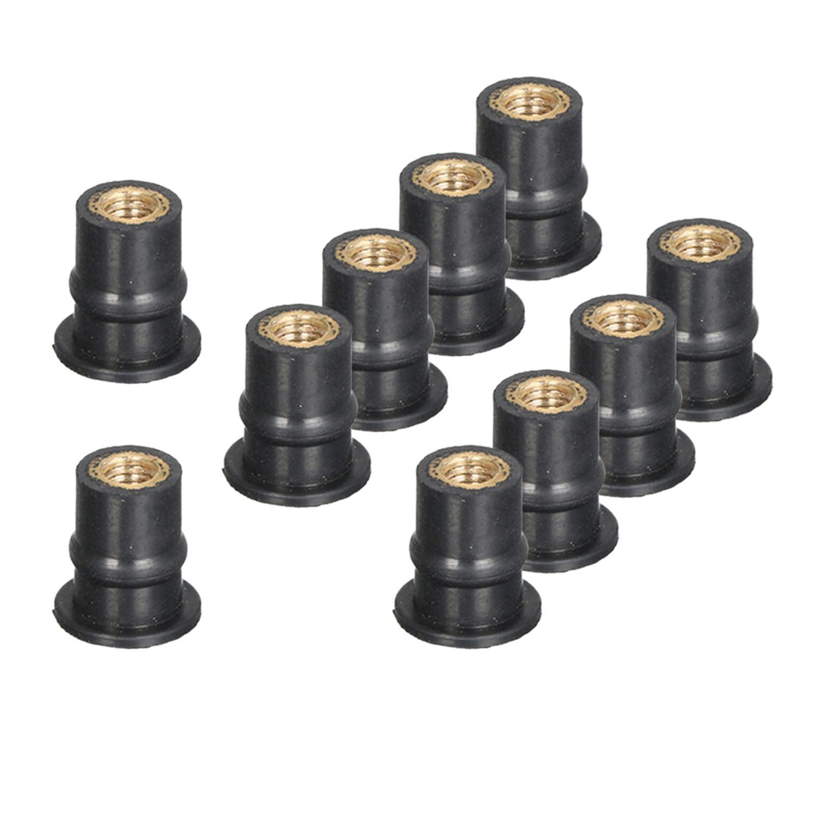 Durable Rubber Well Nuts Metric Fairing Fasteners Brass Insert Motorcycle Windshield Accessories Windscreen Nuts Accessory