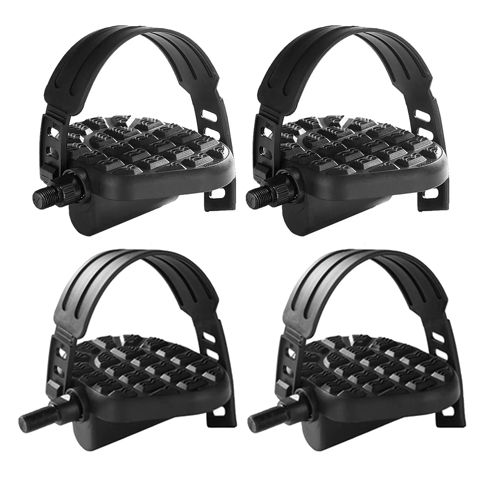 Exercise Bike Pedals with Straps Cycling Parts Replacement 9/16`` 1/2``