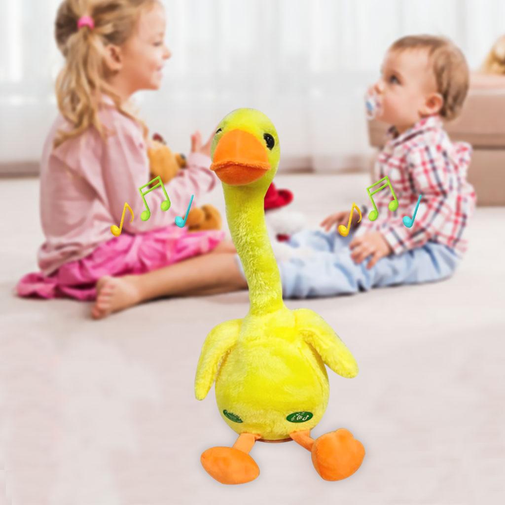 Cute Duck Doll Toy Singing Talk Repeated Record Dance Swinging Neck Repeat Toy Stuffed Doll for Party Favors Home Decor Baby