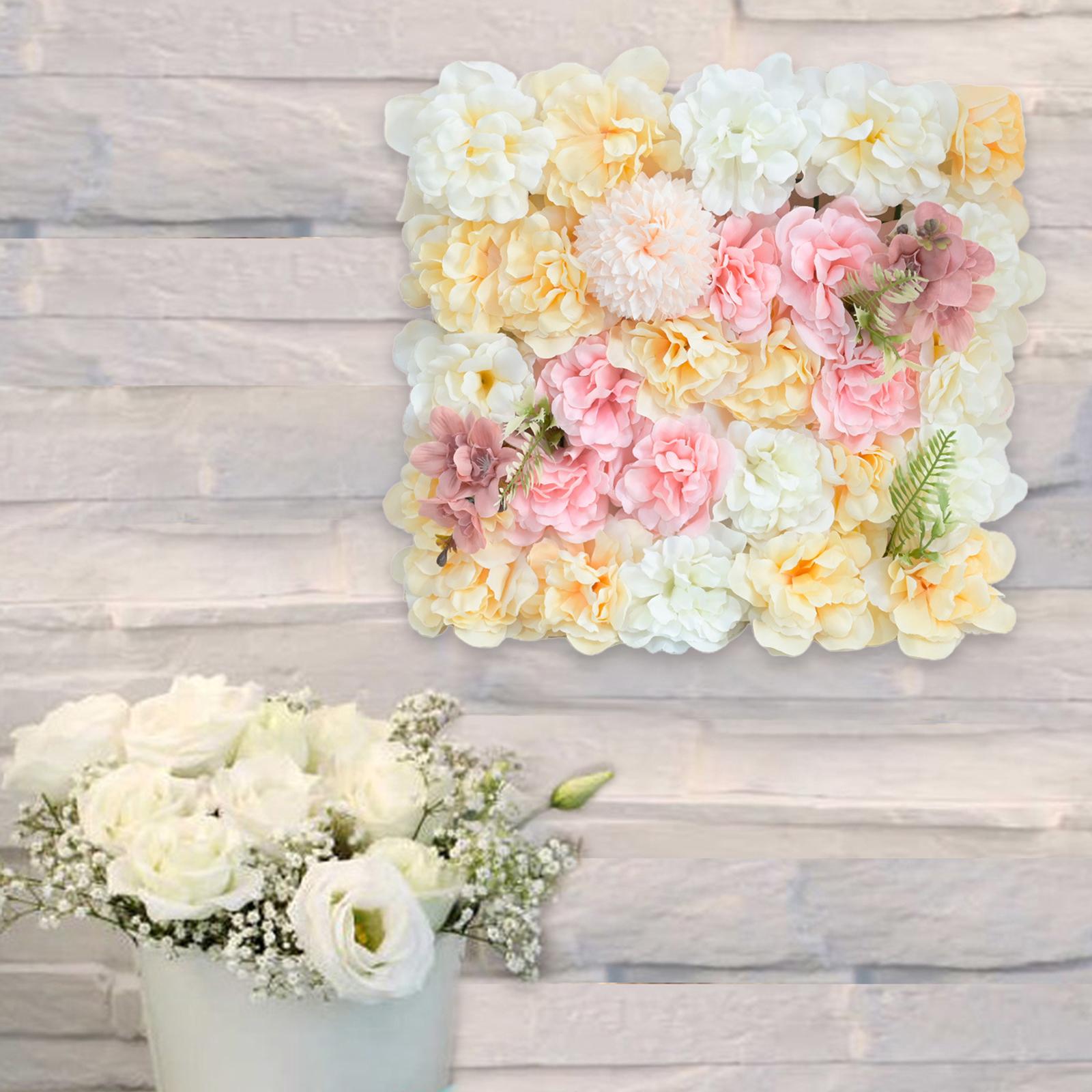 Artificial Flower Wall Panel Silk Rose Backdrop for Wedding Outdoor/Indoor Wall Decor
