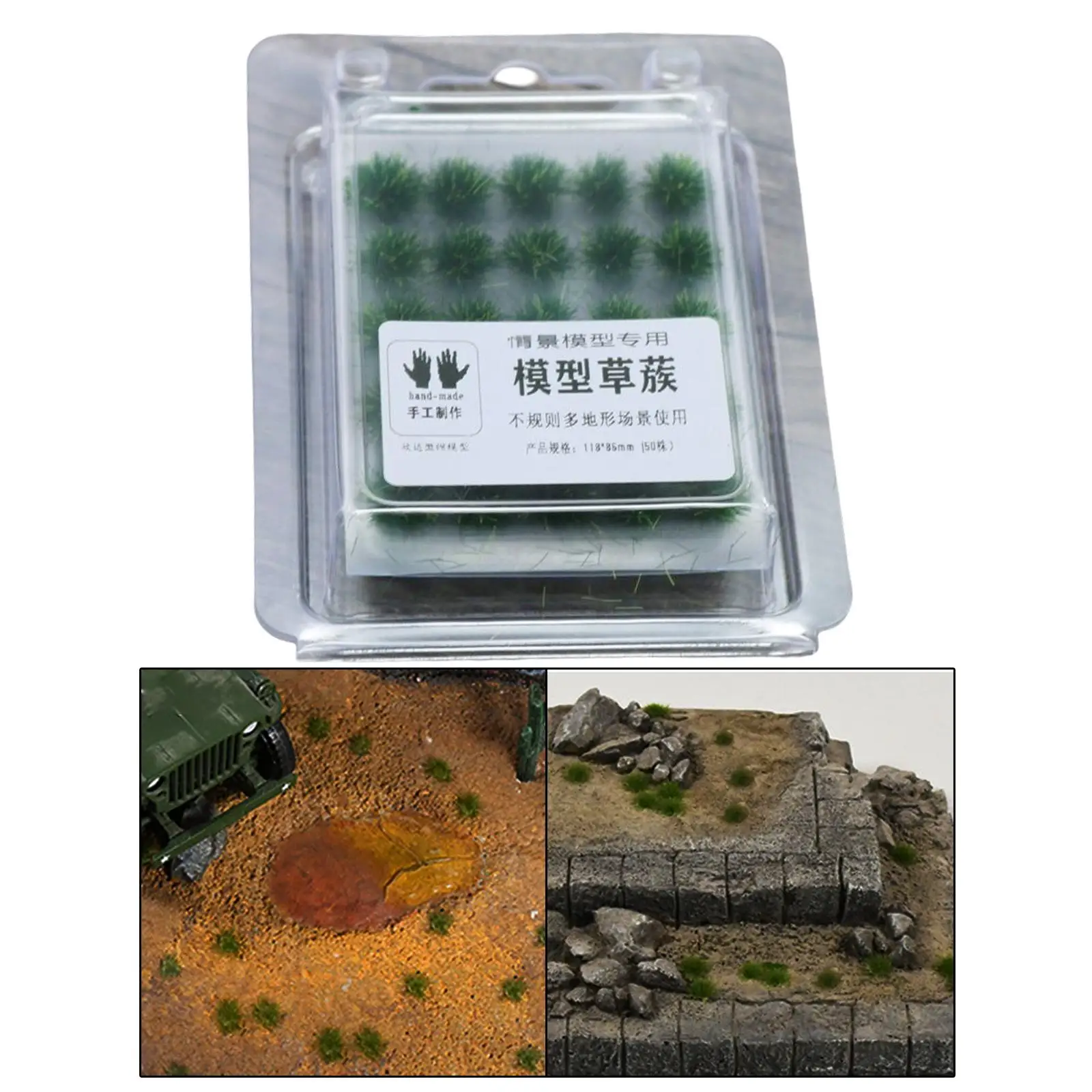 50 Pcs/Box Simulation Grass Bush Plant Scene Decor Handmade Miniature Model