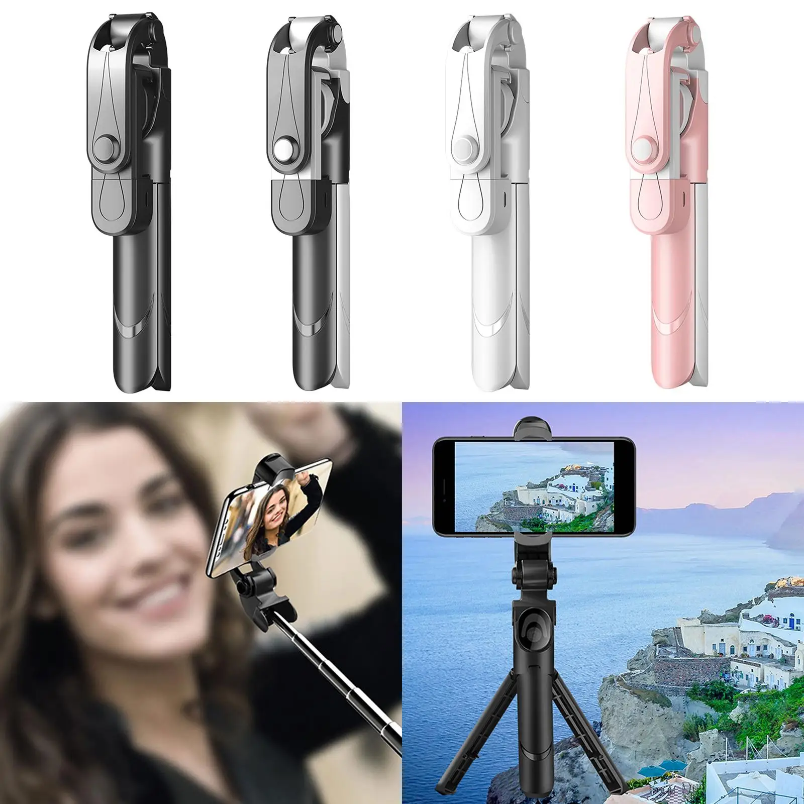 Extendable Selfie Stick Tripod Phone Holder W/Bluetooth Remote