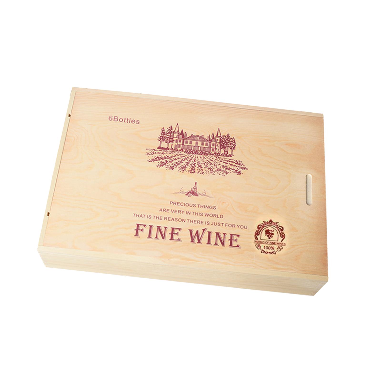 Wine Bottle Box Portable Wooden Wine Gift Box for Celebrations Holiday Party