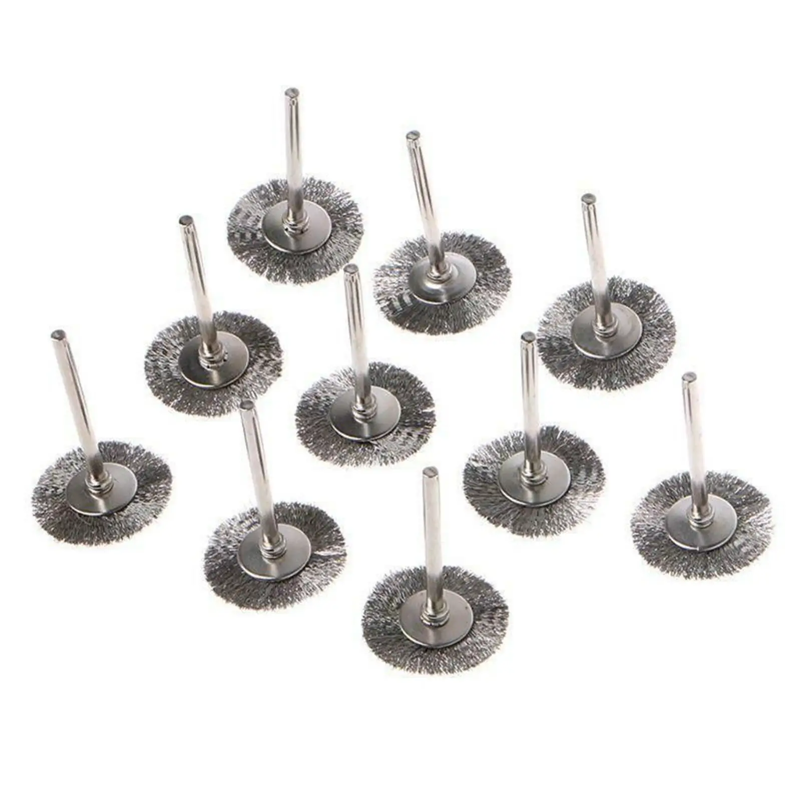 10x 2.2cm Steel wire Brush for Drill Steel Bristle Angle Grinder Surface Polishing Replacement Accessory