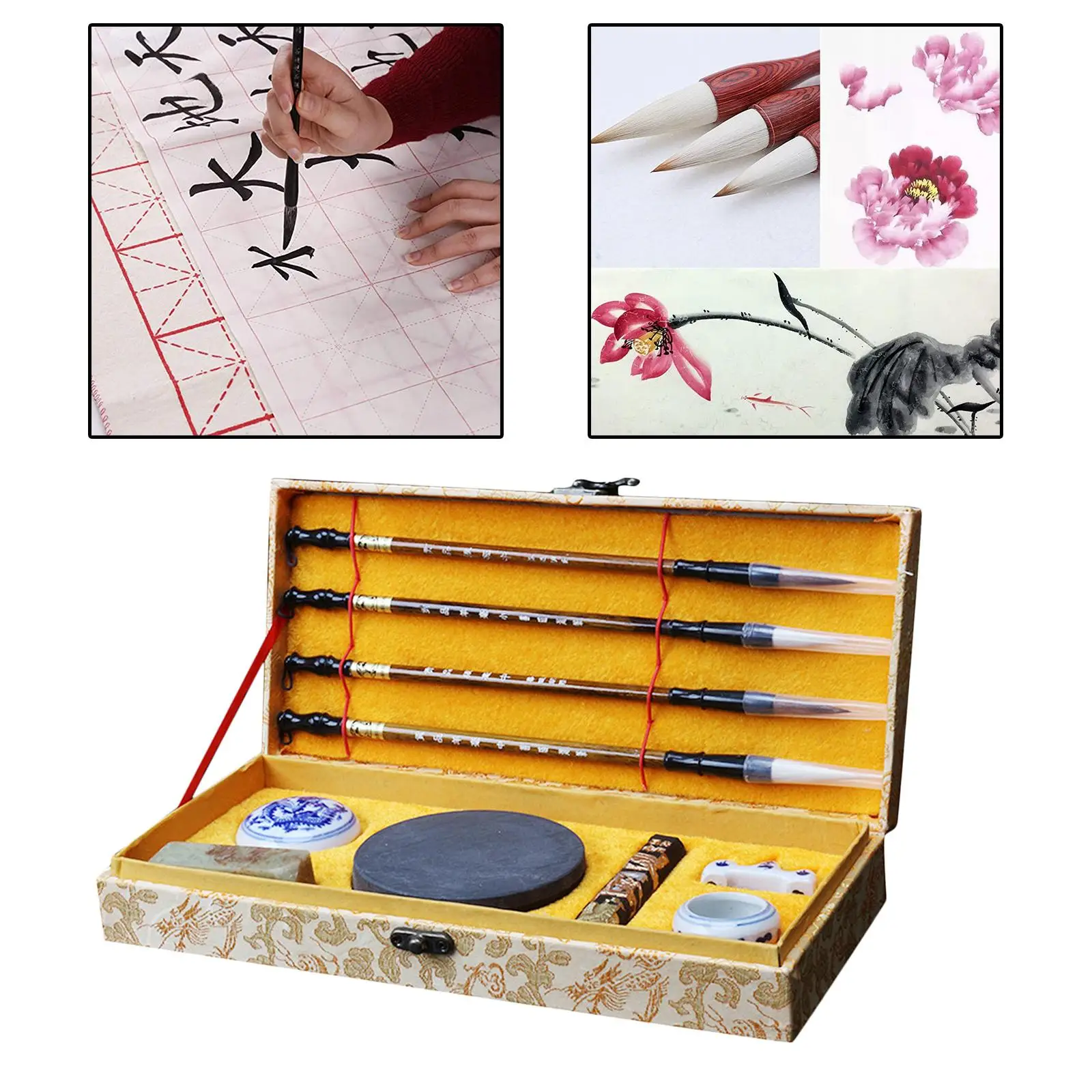 11 Professional Chinese Calligraphy Brush Ink Stick Caligraphy Set Beginners