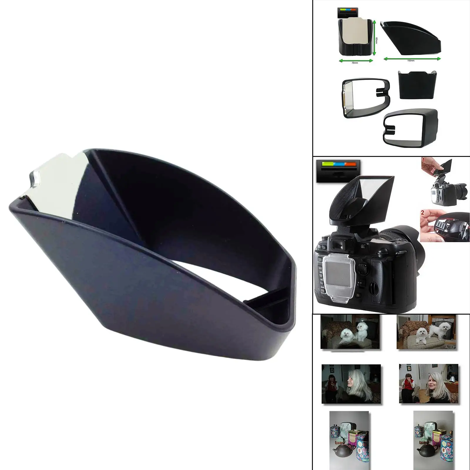 Hot Shoe Light Tipper Flash Diffuser Reflector Scene  Soften Harsh Flashes  D90 7D 5D 70 Digital Camera Travellers