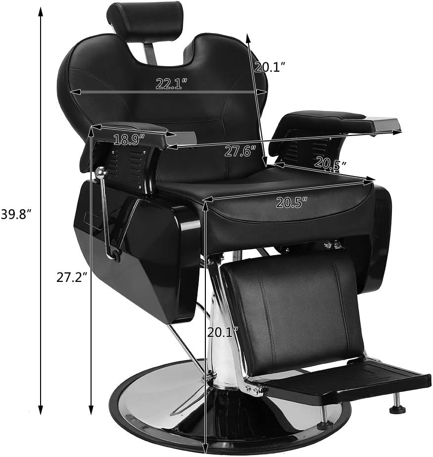 Description Picture 4 of itemOmySalon All Purpose Hydraulic Barber Chair Recline 360 Degree Swivel Height Adjustable Heavy Duty Hairdresser Chair Beauty Salo