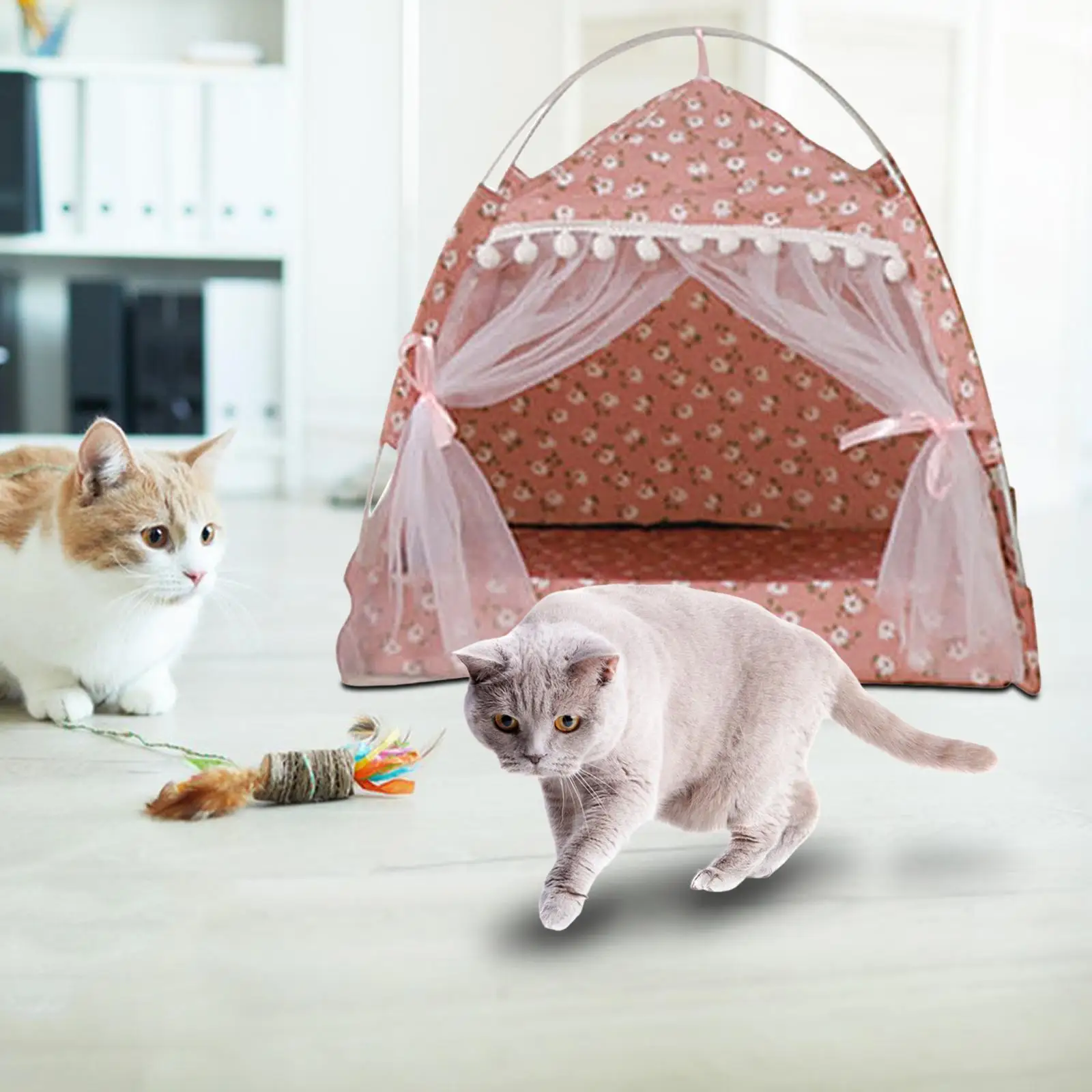 Cute Cat tent Puppy Mat with Thick Cushion Nest Bed Thick dog