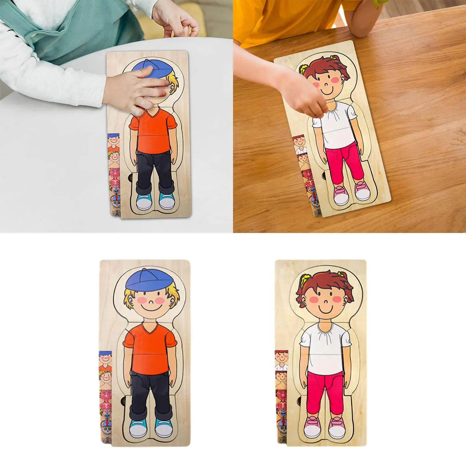 Wooden Human Body Puzzle Toys Early Educational Toys Wooden Puzzle Toys