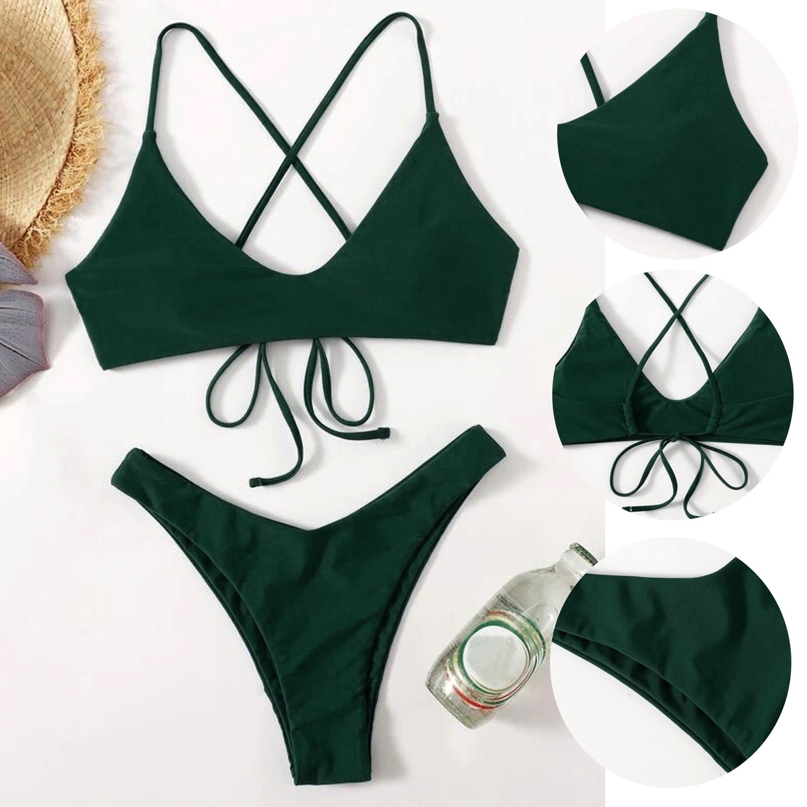 Solid Tie Sexy Women Bikini 2022 New Hot Sale Padded Bra High Leg Bandage  Push Up Bikini Set Brazilian Swimsuit Women Swimwear | АлиЭкспресс