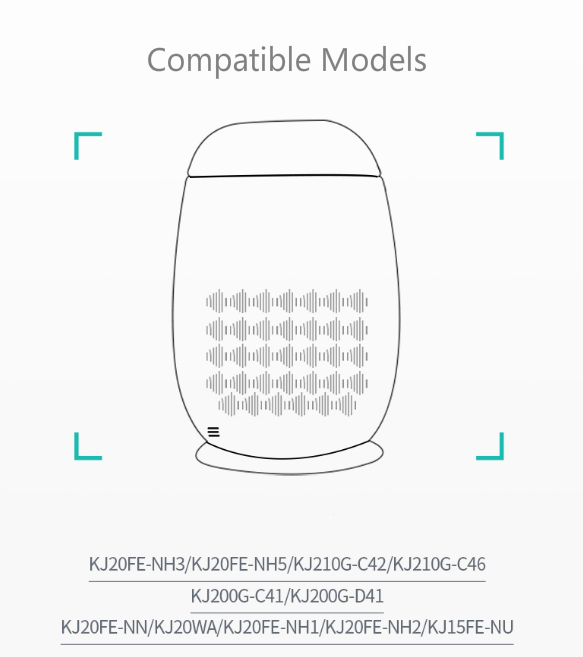 Suitable for Midea Air Purifier KJ20FE-NH1/NH2/NH3 Filter KJ200G-D41/C42 Element 310*242*35mm Air Clean