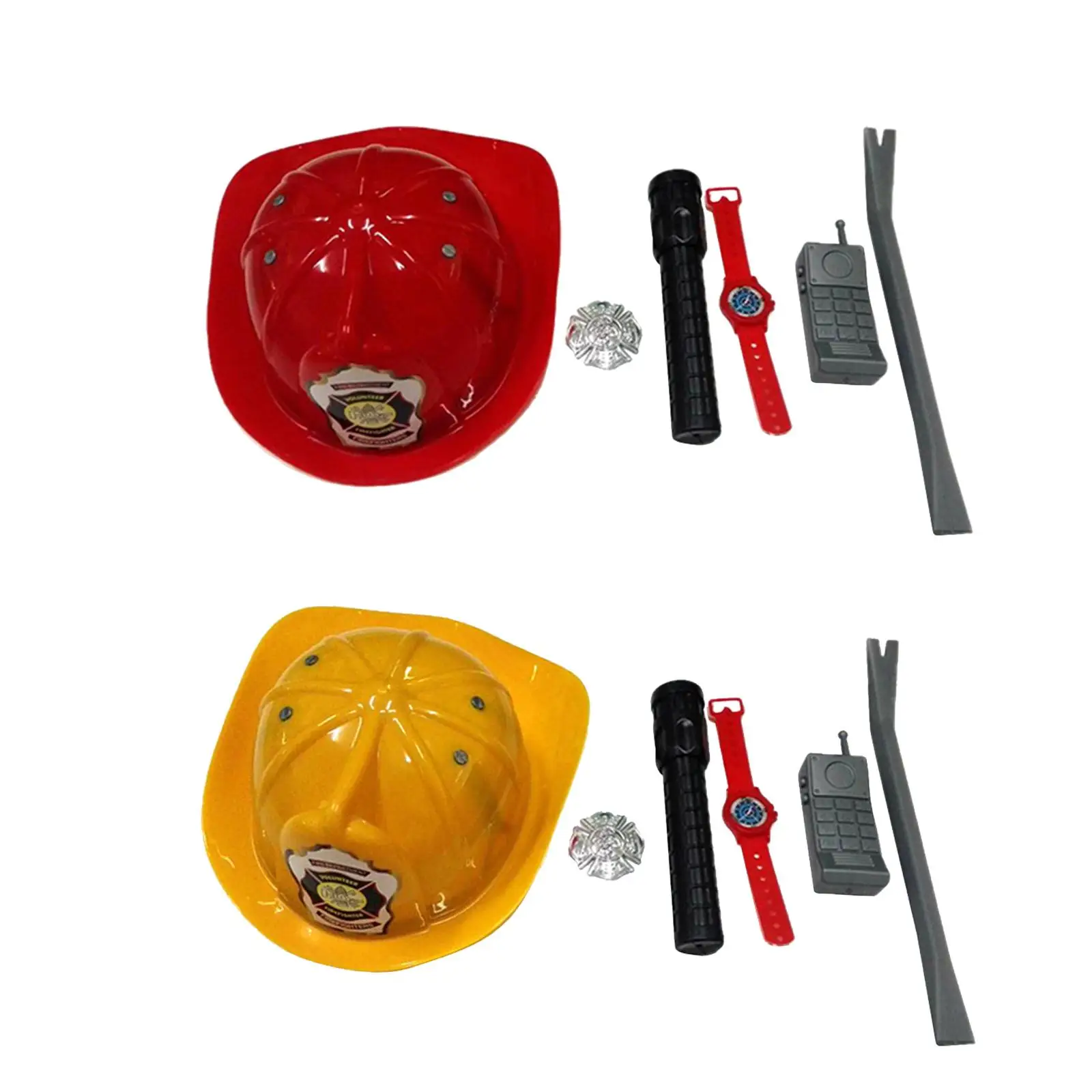 6x Kids Fireman Costume Hat Watch for Role Play Carnival Stage Performances