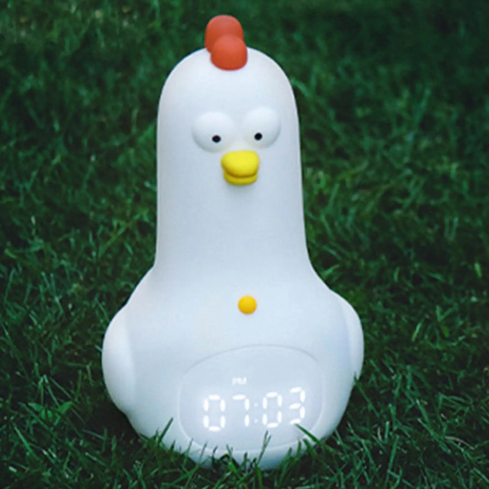 Chicken Silicone Night Light Electronic Alarm Clock for Nursery Decoration