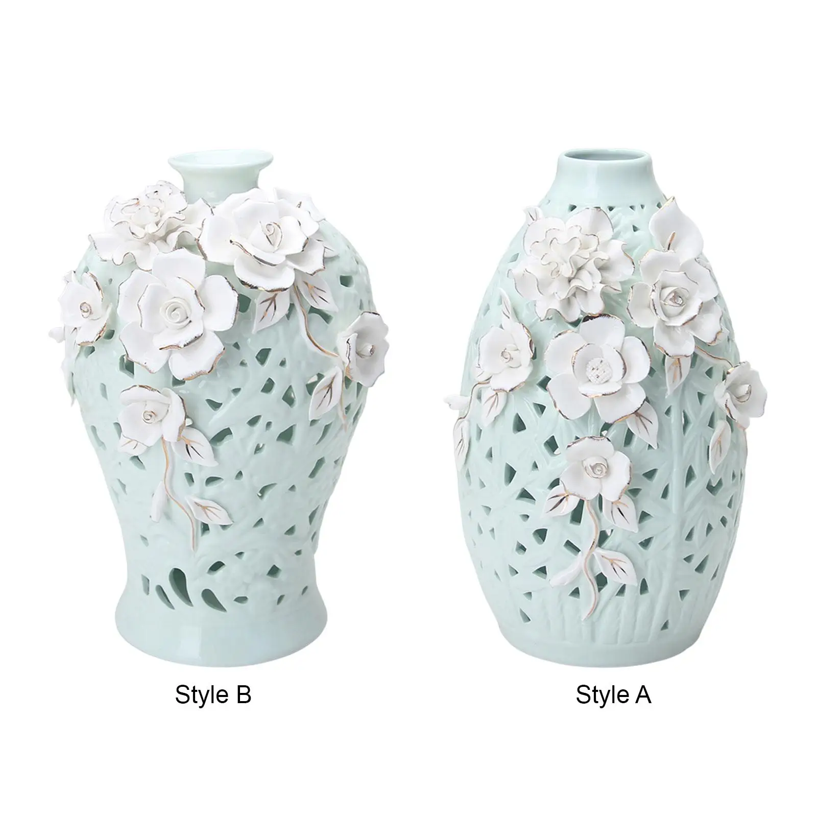 Ceramic Flower Vase Ceramic Ginger Jar for Wedding Home Table Centerpiece