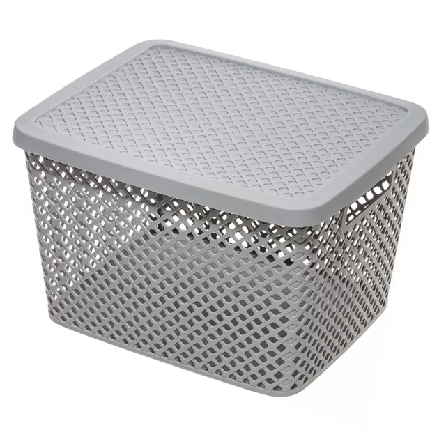 Mainstays Small Plastic Decorative Basket, Set of 4, Arctic White, Size: Large